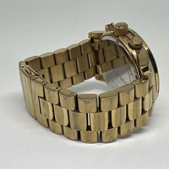 Michael Kors Runway MK8077 Men's Gold Stainless Steel Analog Dial Watch HME73 - Picture 11 of 11